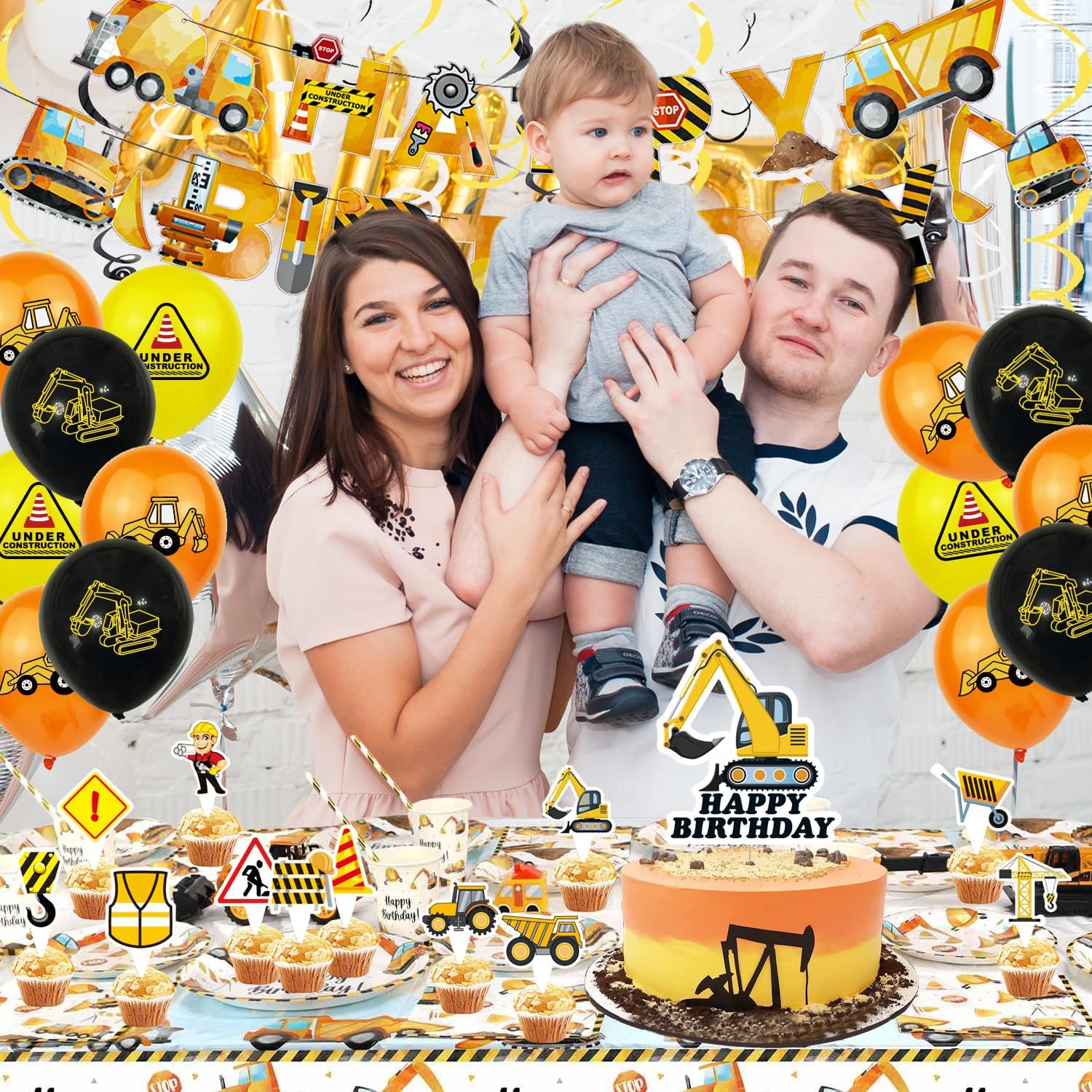 Construction-Themed Birthday Party Tableware Set - Perfect for Kids' Celebrations Birthday Party Tableware Set