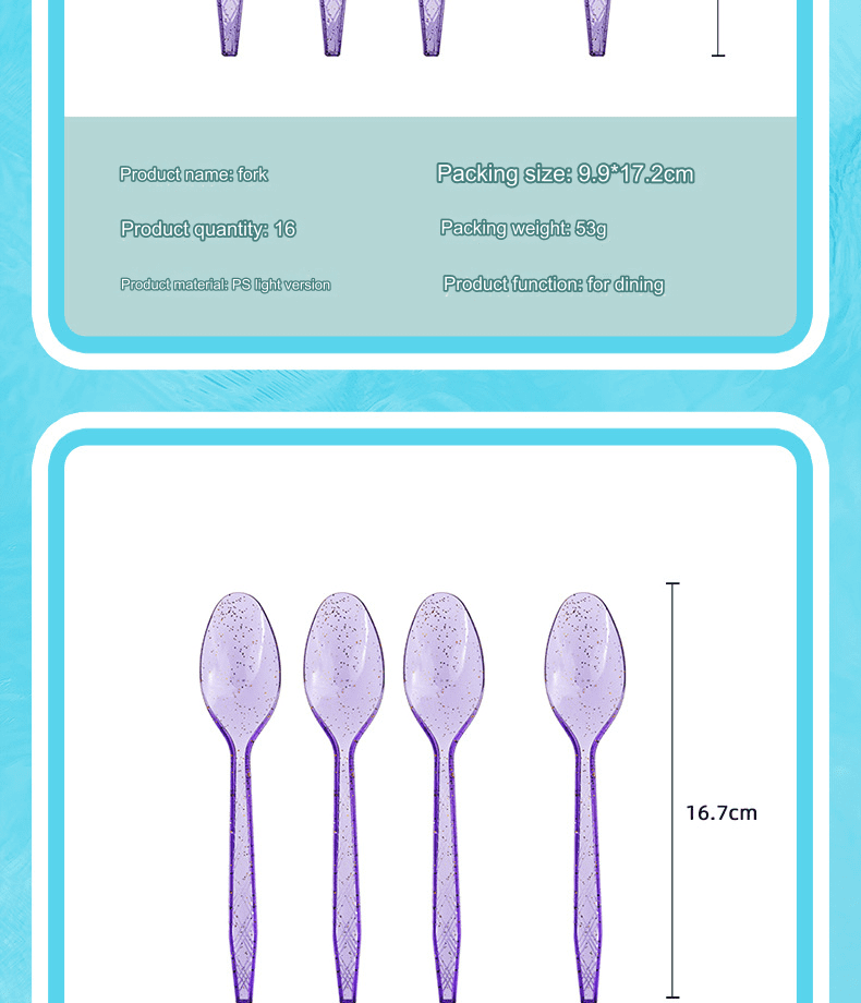 Mermaid Disposable Tableware Set - Kids Birthday Party Supplies Mermaid Disposable Tableware Set 18