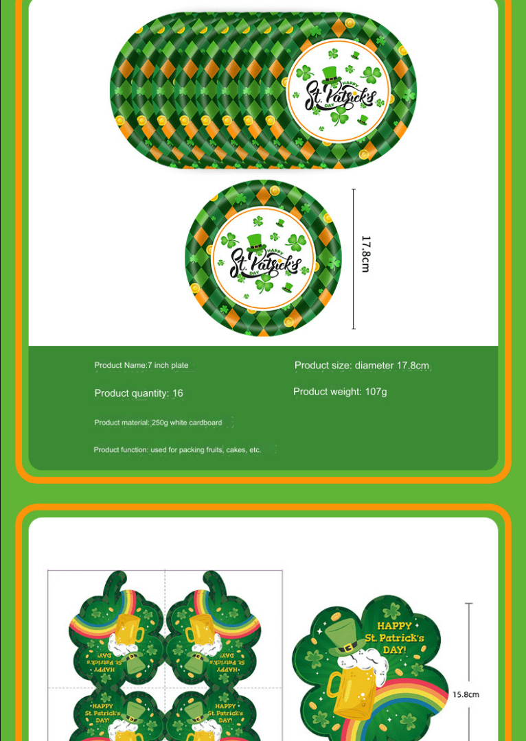 Festive St. Patrick's Day Tableware Set - Perfect for Celebrations St. Patrick's Day Tableware Set