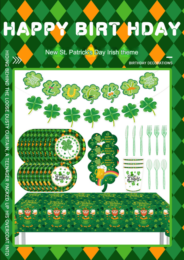 Festive St. Patrick's Day Tableware Set - Perfect for Celebrations St. Patrick's Day Tableware Set
