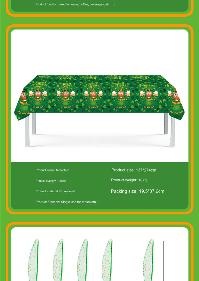 Festive St. Patrick's Day Tableware Set - Perfect for Celebrations St. Patrick's Day Tableware Set