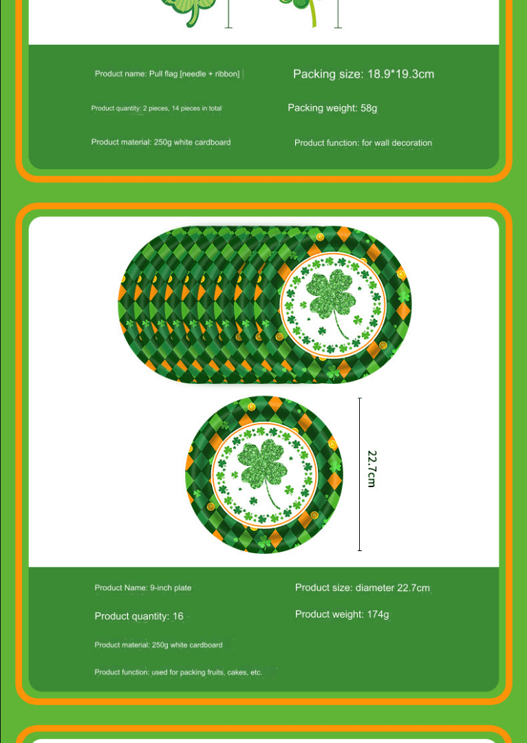 Festive St. Patrick's Day Tableware Set - Perfect for Celebrations St. Patrick's Day Tableware Set