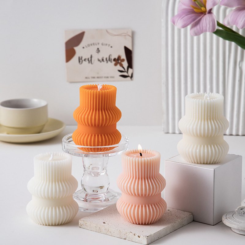 Modern Ribbed Candles