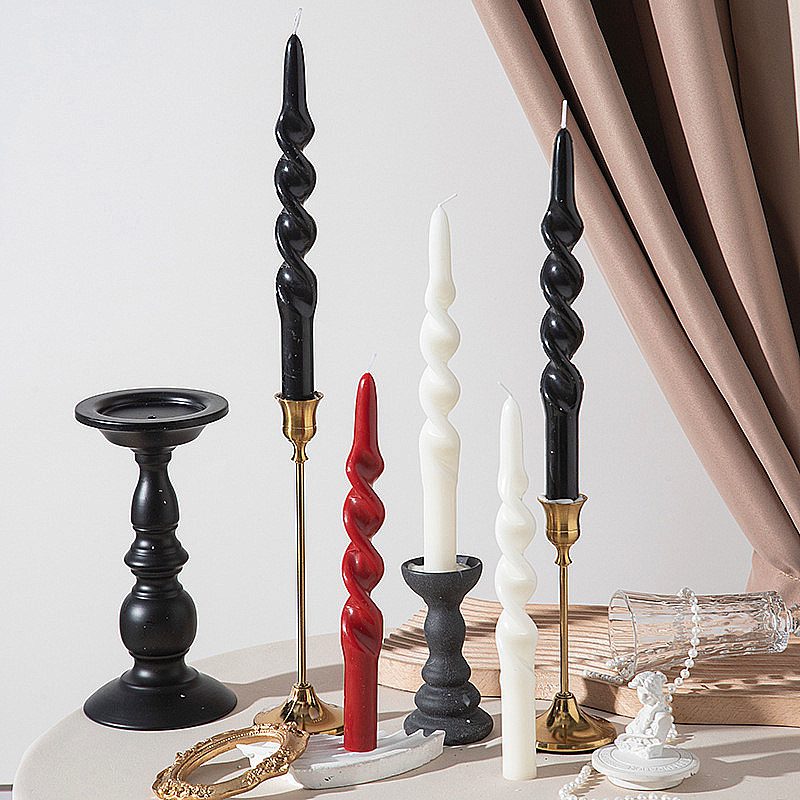 Taper Candle Set of 2 - Handmade Spiral Decorative Candles Taper Candle