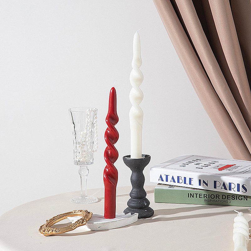 Taper Candle Set of 2 - Handmade Spiral Decorative Candles Taper Candle