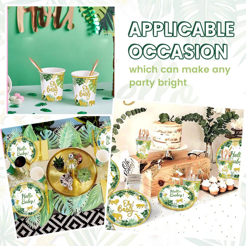 Baby Shower Tableware Set - Jungle Safari Theme Party Supplies Baby Shower Tableware Set