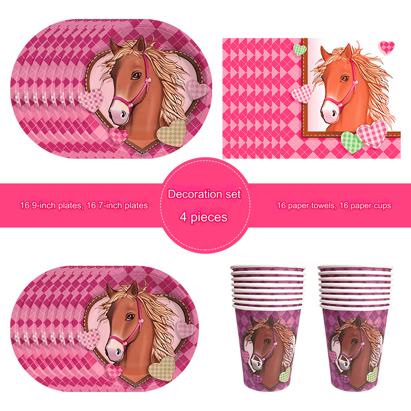 Horse Party Tableware Set - Perfect for Kids' Celebrations Horse Party Tableware Set