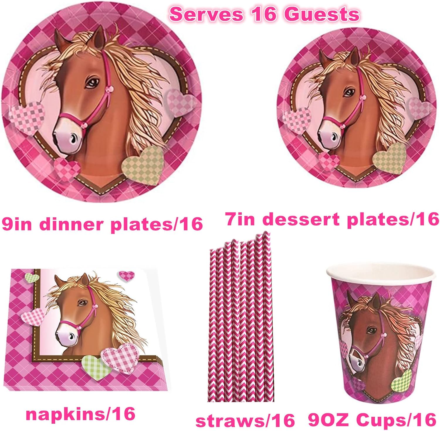 Horse Party Tableware Set - Perfect for Kids' Celebrations Horse Party Tableware Set