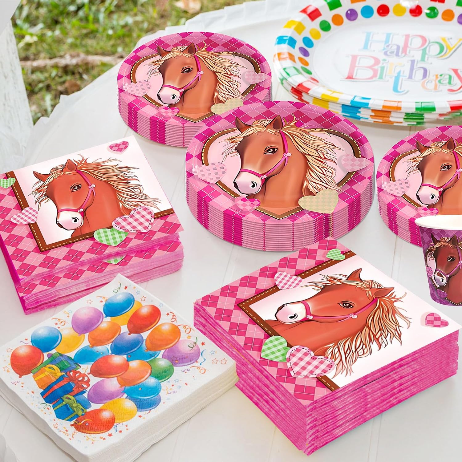 Horse Party Tableware Set - Perfect for Kids' Celebrations Horse Party Tableware Set