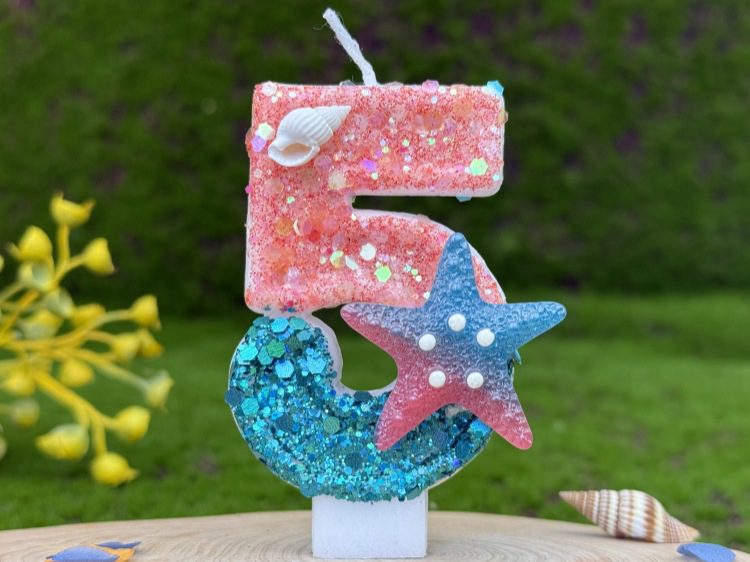 Mermaid Birthday Candle - Unique Birthday Candle Cake Decoration for Sea Lovers Mermaid birthday candle 24