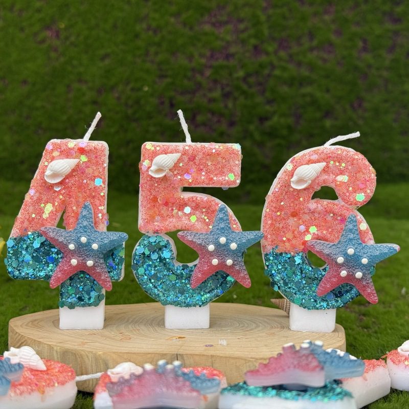 Mermaid Birthday Candle - Unique Birthday Candle Cake Decoration for Sea Lovers