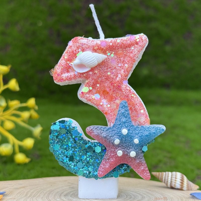 Mermaid Birthday Candle - Unique Birthday Candle Cake Decoration for Sea Lovers Mermaid birthday candle 5