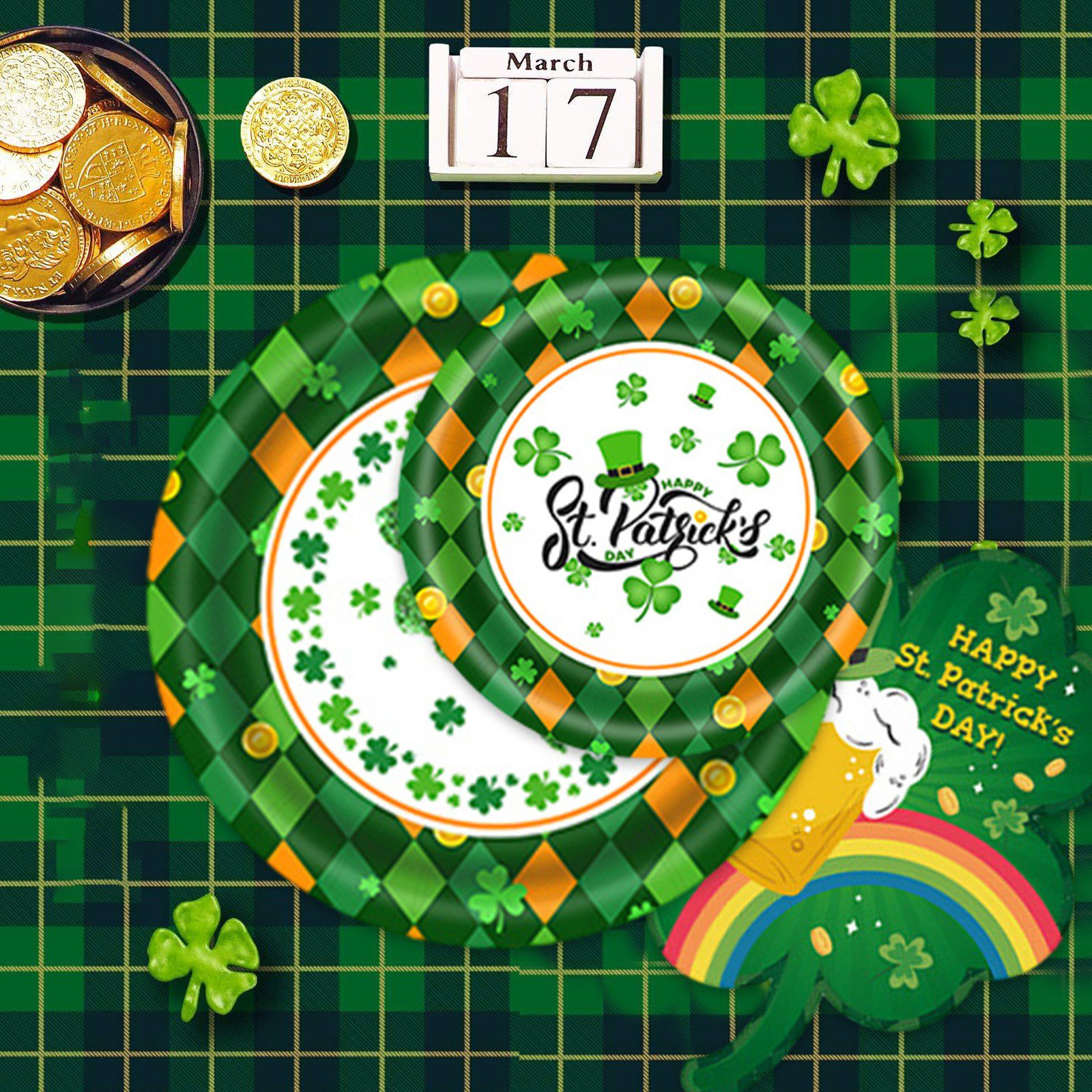 Festive St. Patrick's Day Tableware Set - Perfect for Celebrations St. Patrick's Day Tableware Set