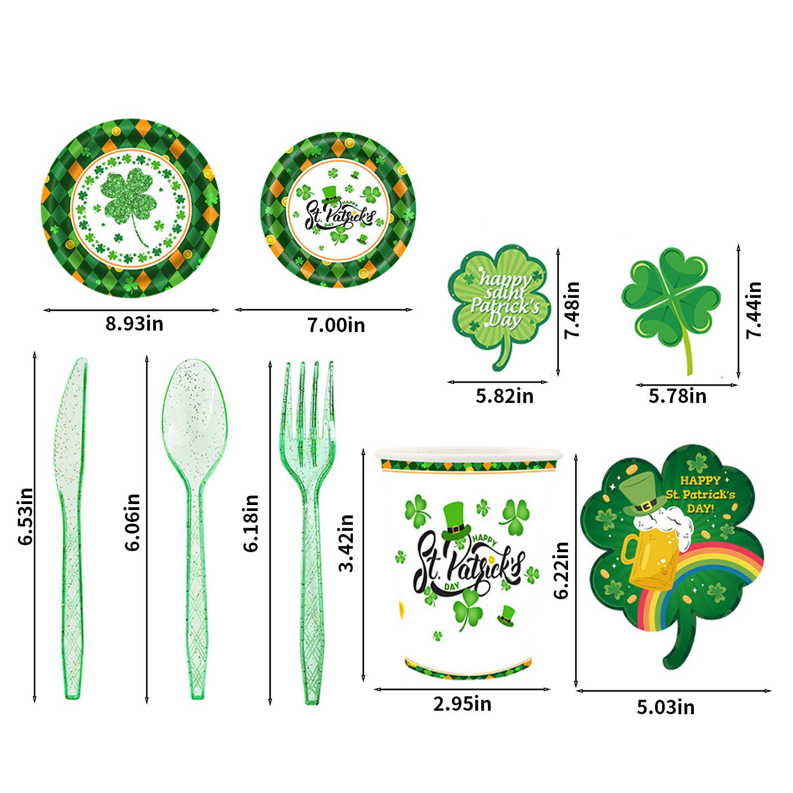 Festive St. Patrick's Day Tableware Set - Perfect for Celebrations St. Patrick's Day Tableware Set