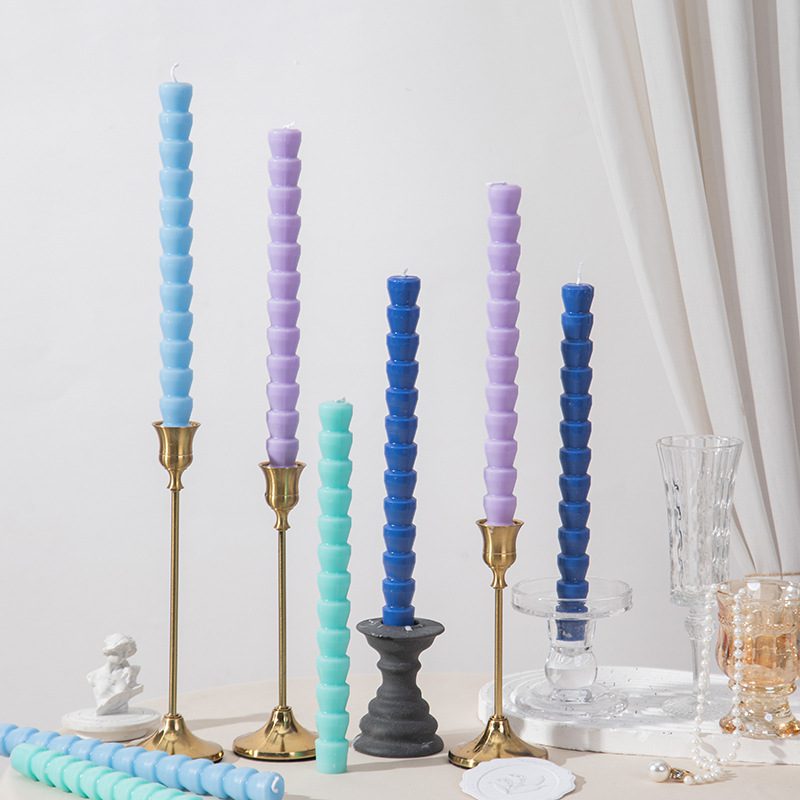 Modern Spiral Twist Candle – 2PCS Elegant Decorative Taper Candles for Home Décor