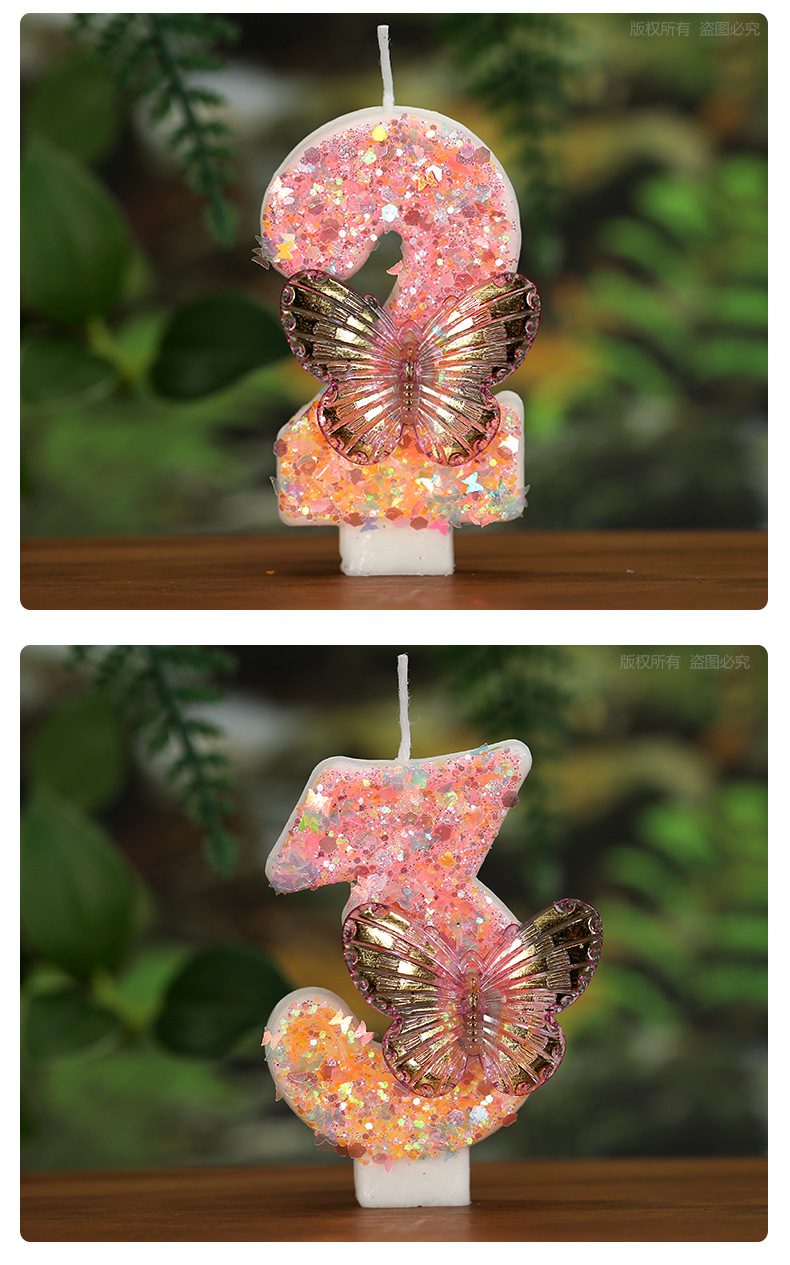 Glitter birthday candles