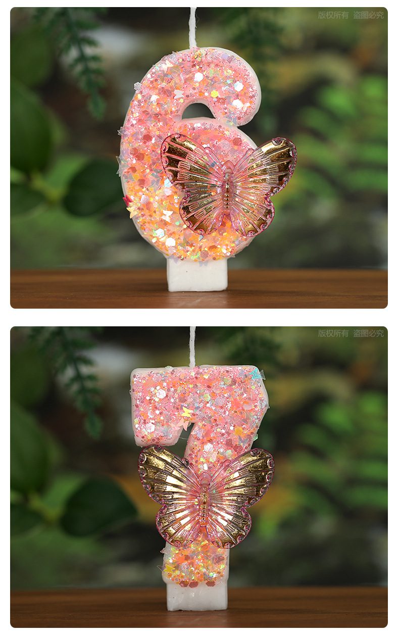 Glitter birthday candles