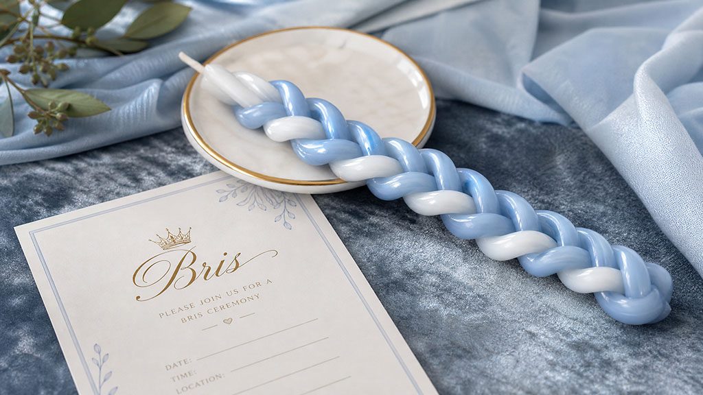 Bulk Havdalah Candles Custom Colors: 3 Ways to Upgrade Sourcing Modern baby blue bulk Havdalah candles custom colors used as elegant Bris ceremony favors.