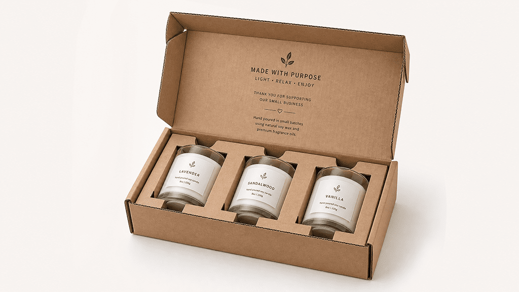 Custom Candle Packaging Ideas That Drive Retail Sales Corrugated candle shipping packaging boxes with custom inserts