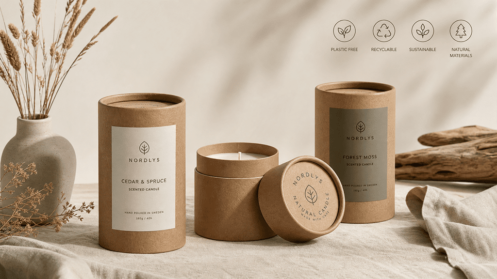 Custom Candle Packaging Ideas That Drive Retail Sales Eco friendly cylindrical custom candle box packaging tubes