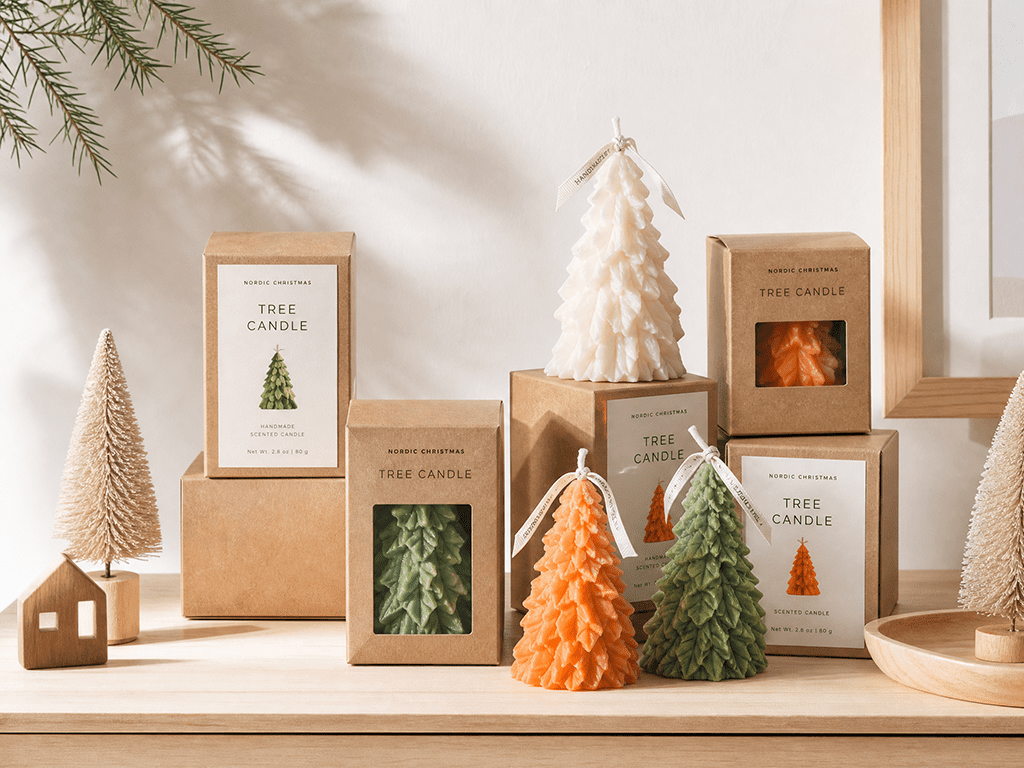 Private label christmas candles wholesale with custom retail-ready packaging