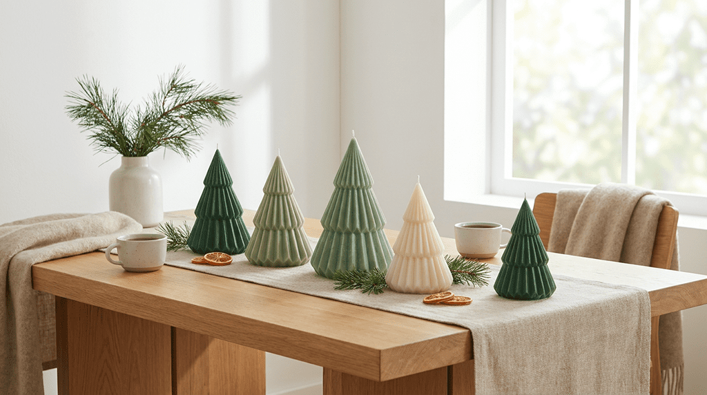 Source luxury christmas tree candles wholesale for boutique retail and festive event displays