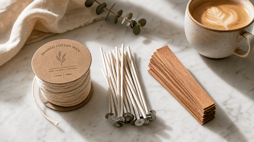 Types of candle wicks: Cotton, Wood, or Eco for Your Brand? comparison of cotton eco friendly and wood candle wick options
