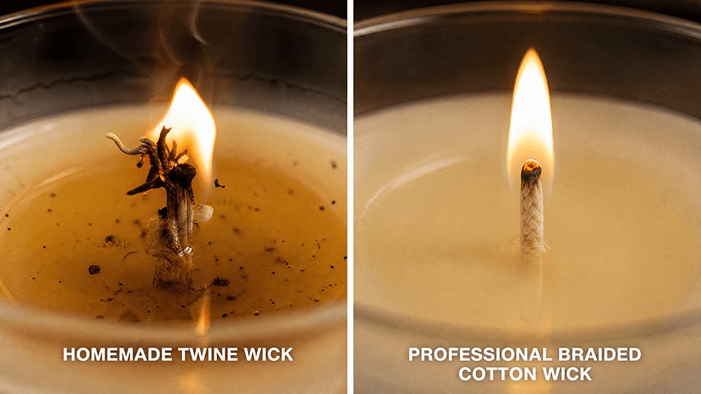 Types of candle wicks: Cotton, Wood, or Eco for Your Brand? difference between homemade candle wick and professional commercial wicks 1