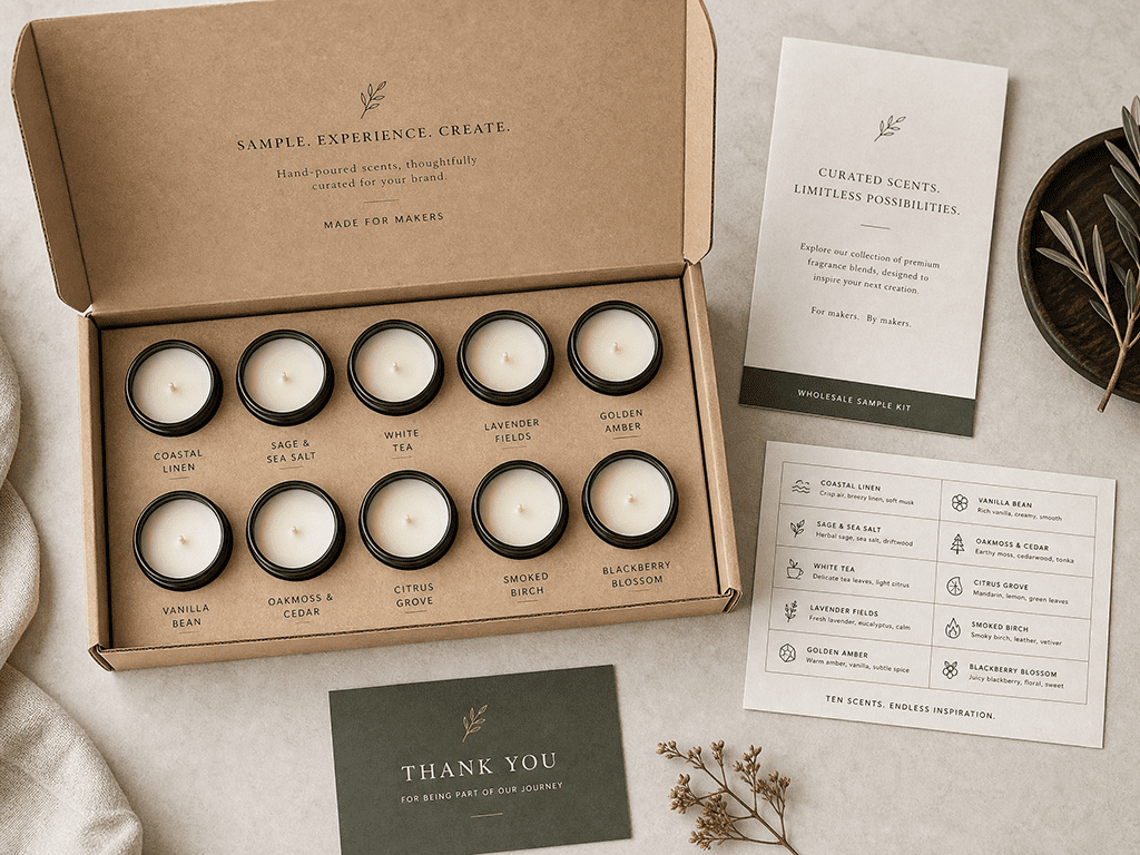 sample kit for wholesale scented candles