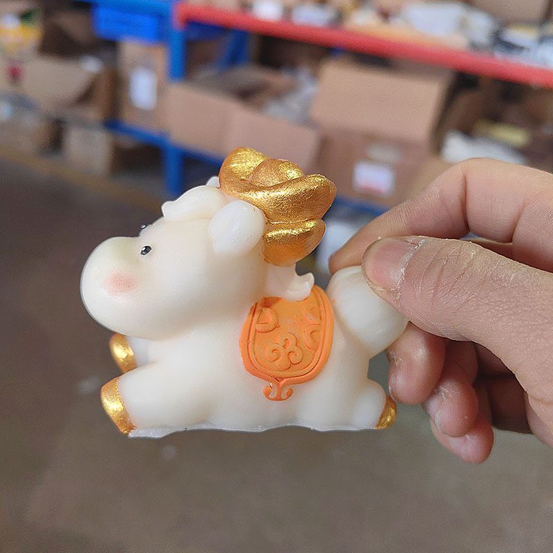 Custom & Private Candles Bespoke 3D wax molds with custom painted details.
