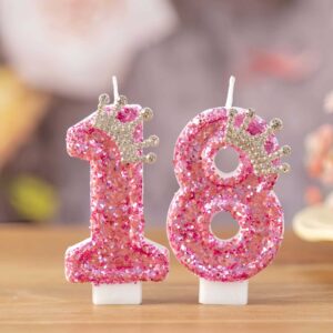 glitter number birthday candles