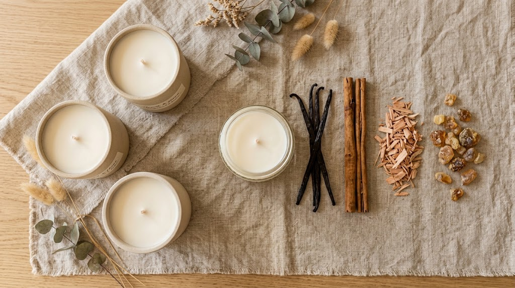 Fall Candle Scents: Sourcing & Assortment Retail Guide oaw botanical ingredients showing fragrance layers in autumn scented candles