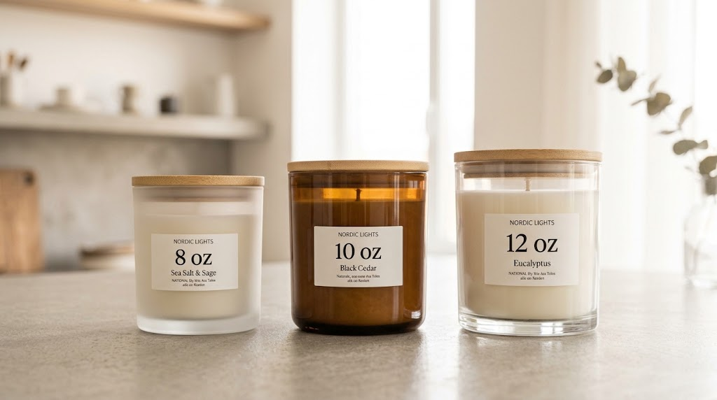 Bulk Scented Candles in Jars: A Retailer's Buying Guide Candle jar sizes comparison featuring 8 oz 10 oz and 12 oz vessels side by side for retail buying